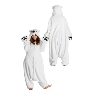 Pijama Urso Polar Macacão Adulto Promoção Kigurumi Urso Polar Versão Animais Original