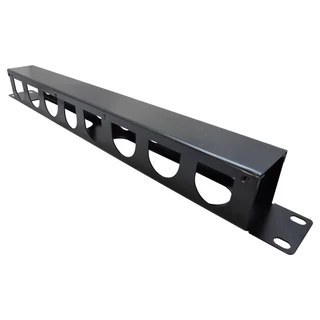 Guia organizador de Cabos 1U Horizontal Fechada Padrão rack de servidor 19" Preta - ACR0012