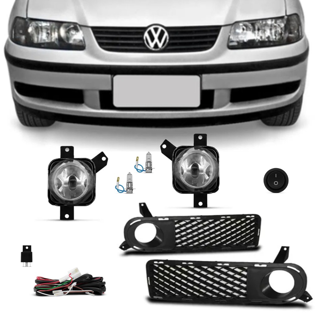 Kit Farol De Milha Neblina Auxiliar Nevoeiro Vw Volkswagen Voyage Gol G Giii