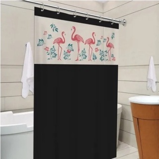 Cortina Box Com Ganchos Pvc 100% Antimofo 1,38 X 1,98 Flamingo