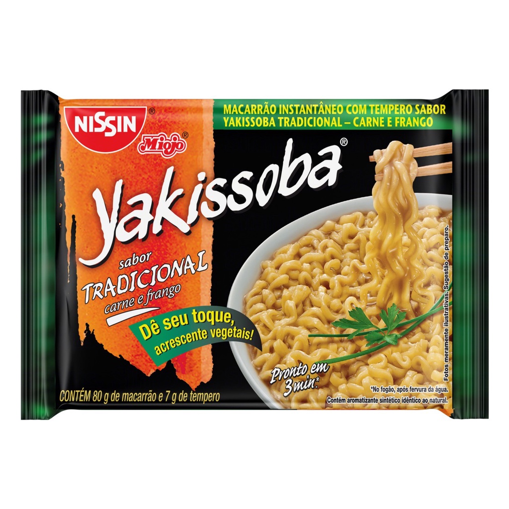 Macarrão Instantâneo Yakissoba Nissin Miojo Pacote 87g
