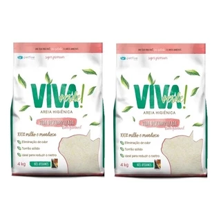 Kit Areia Viva Verde Biodegradável Salmão - Grãos Mistos (Vida Descomplicada) 8 Kg (2unid) - Super Premium para gatos