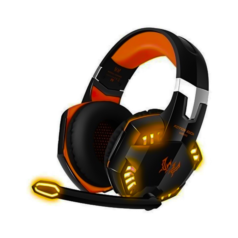 Fone De Ouvido Gamer Headset Over Ear Kotion G2000 Preto E Azul Com Luz