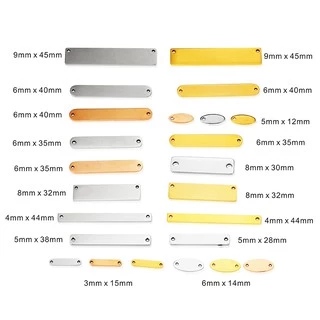 10pcs/Lot Rectângulo Diy Atacadista Pingente Colar De Presente Do Dia Das Mães Acessórios Etiqueta Metálica De Aço Inoxidável Personalizado Dos Pais Pulseira Jóias Charme