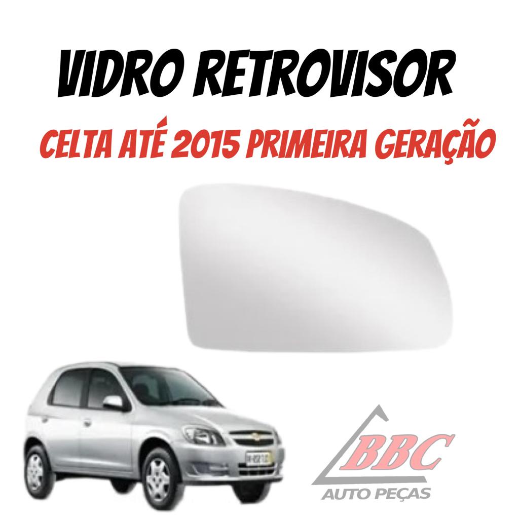 Vidro espelho refil lente retrovisor Celta 2006 ate 2015 - Segunda Geração