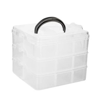 MALETA ORGANIZADOR CAIXA ORGANIZADORA 18 DIVISORIAS BOX PESCA COSTURA ESTOJO MEDICAMENTO -Envio Rapido