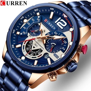 CURREN Marca Top Luxo Original Relógio Masculino Moda Criativos Esporte Casual Quartz Presente à prova d