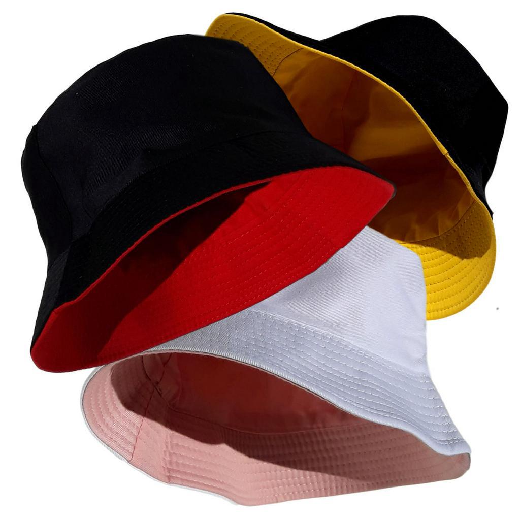 Chapeu Bucket Balde Dupla Face Liso Moda Street 2 Cores