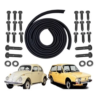 Kit Borracha Chassis / Assoalho + Parafusos Fusca Brasilia