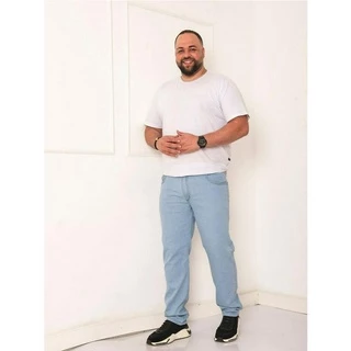 Calça jeans Plus size masculina com elastano forma grande Clara
