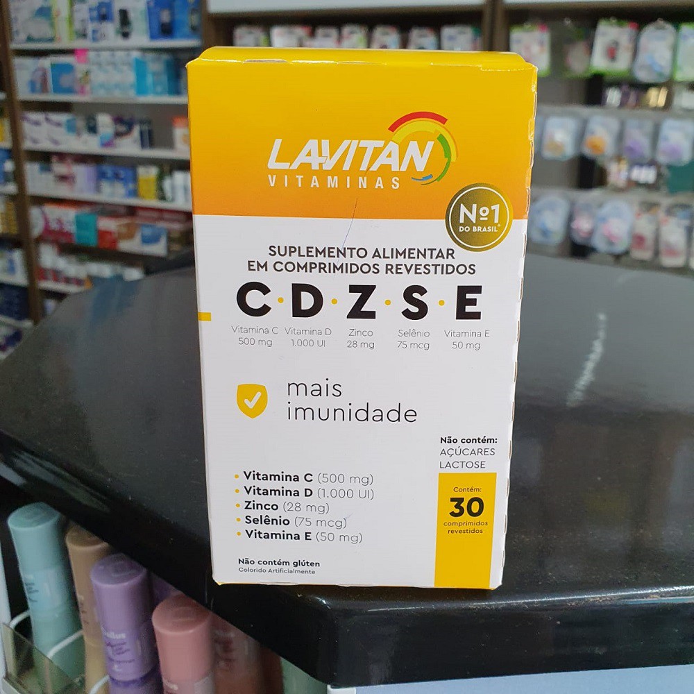 Lavitan imunidade c/30 vitamina C D E zinco selênio sem lactose e