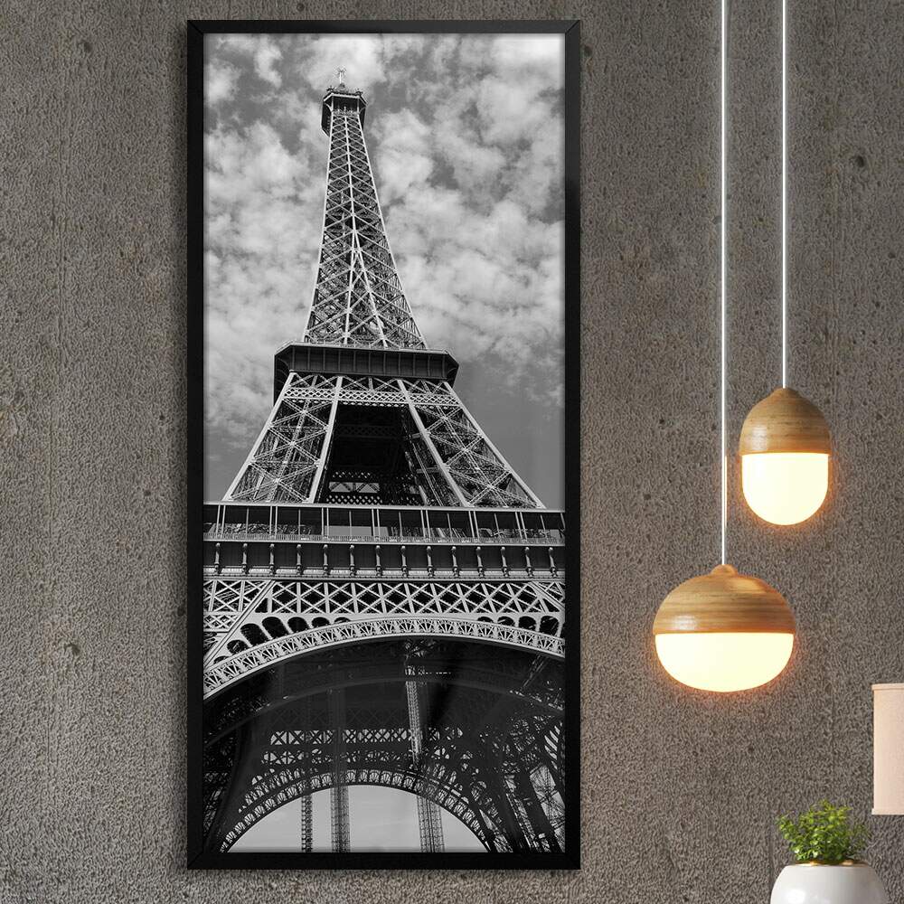 Quadro Decorativo Torre Eiffel Preto e Branco