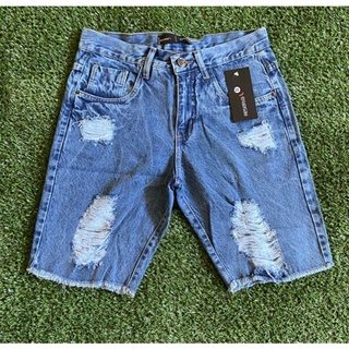 Short Jeans Feminino Cintura Alta Desfiadinho Cos Alto Destroyed