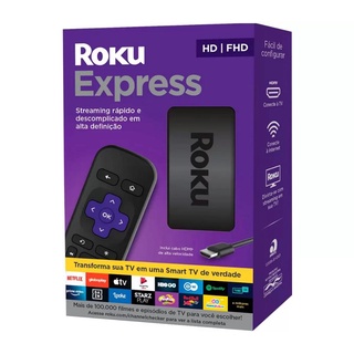 Roku Express - Dispositivo Streaming Player, Full HD, HDMI, Conversor Smart TV, com Controle Remoto