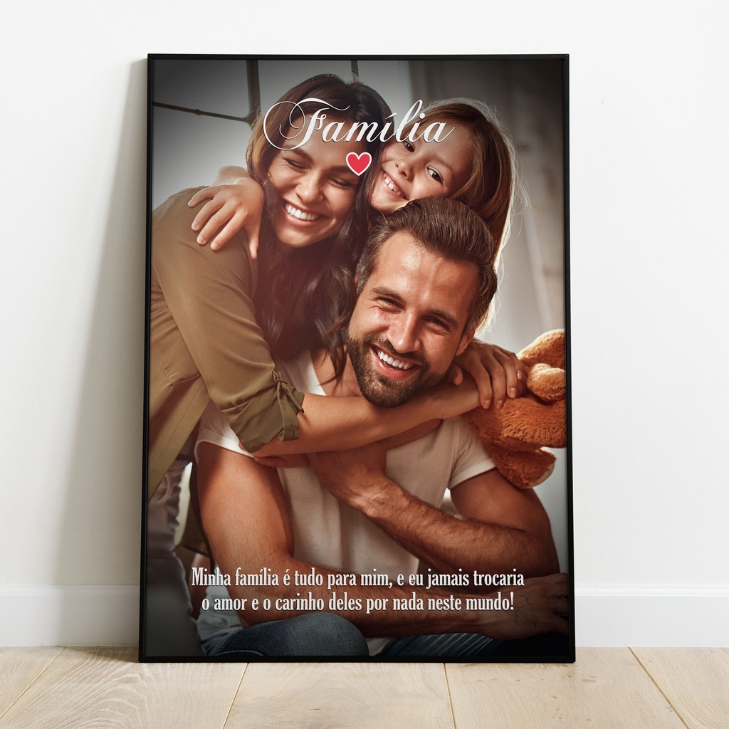 Quadro Para Parede Sua Foto Para Família Com Moldura | Shopee Brasil