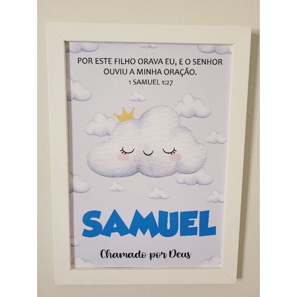 Conjunto 3 Quadros - Significado Nome Samuel - PST-KIDS-137