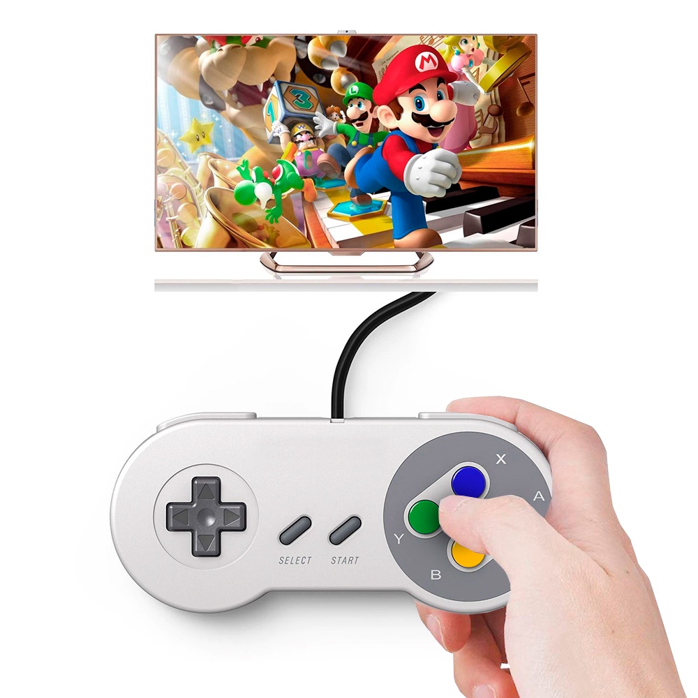 Controle USB Super Nintendo Joystick Para Computador E Notebook E ...