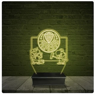 Led Luminária Acrílico Abajur - Palmeiras Futebol Time 17