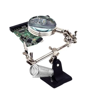 Suporte Ferro Solda Soldar Soldador Lupa Articulável Com Garras