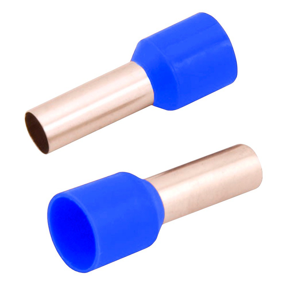100 Terminal Tubular Ilhós De Emenda Isolada Azul 16.0mm