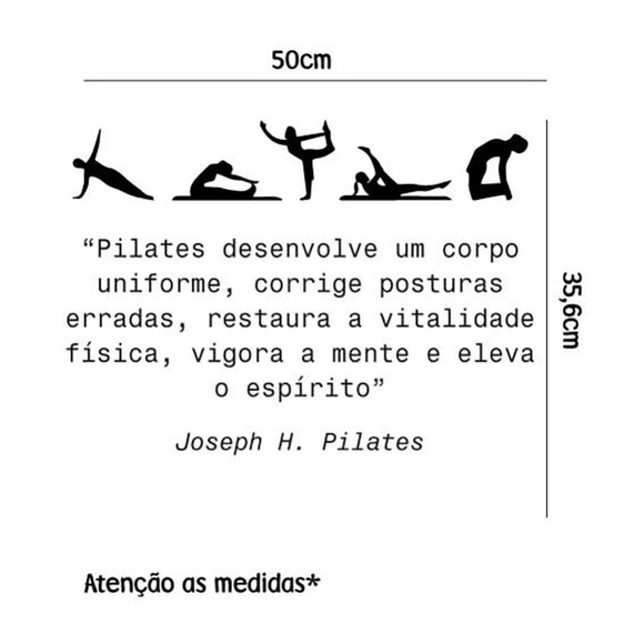 Adesivo de Parede Decorativo - Frases Pilates 50x35,6cm