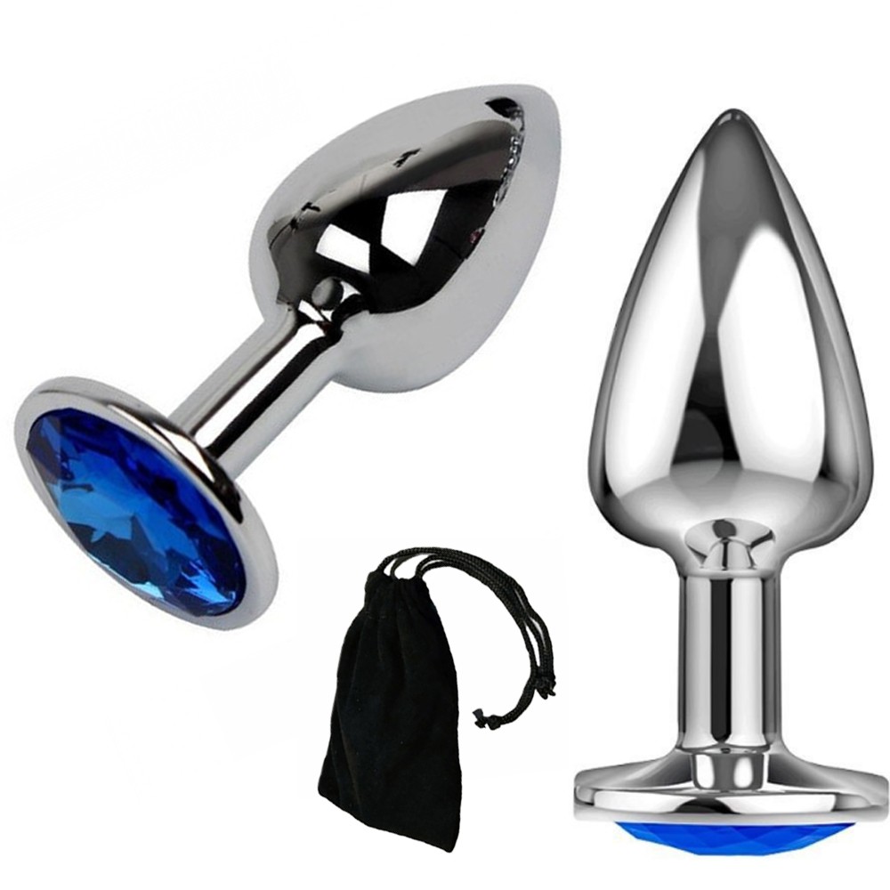 Plug Anal Joia Azul Aço Inox Dilatador Sexo Anus Cu Orgasmo Prazer Intenso  | Shopee Brasil