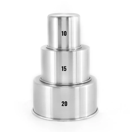 CONJUNTO 3 Forma Assadeira Bolo REDONDA ALTA  10 / 15 / 20 x 10 cm Aluminio - F40-1