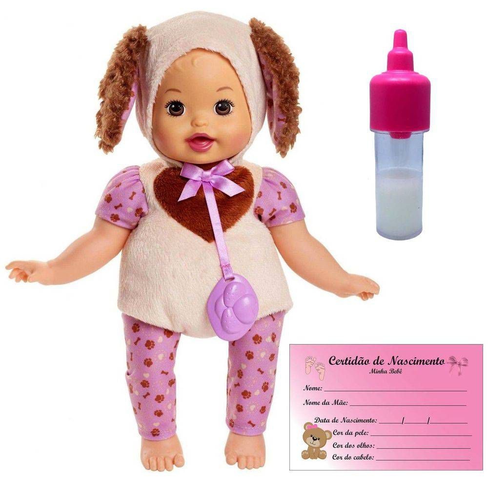 Boneca Bebê Menina Baby Little Mommy Recém Nascida - Roupa Rosa