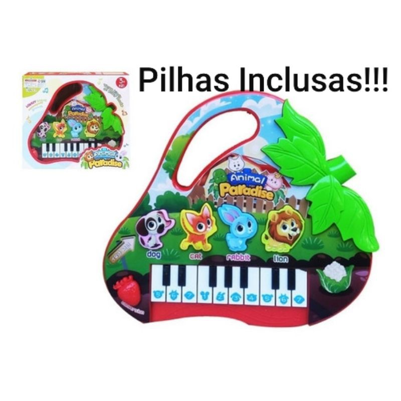 Piano Teclado Animal Brinquedo Infantil Sons Fazenda Sitio