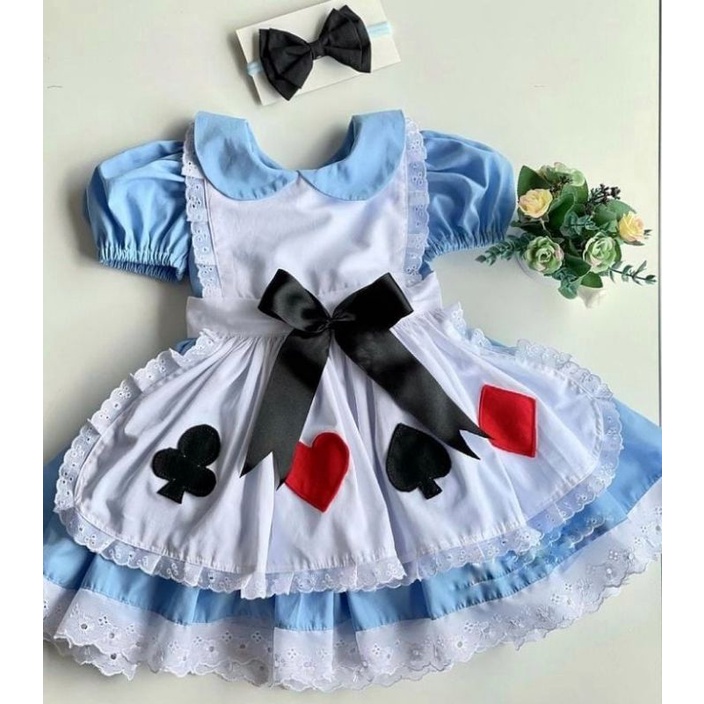 Vestido alice no pais das best sale maravilhas bebe