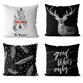 Kit 4 capas de almofadas rena e lobo indie