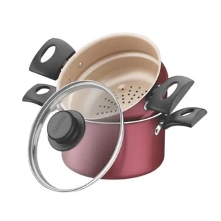 Cuscuzeiro Aluminio Panela Cuscuzeira 2 Peças 16cm Turim Tramontina