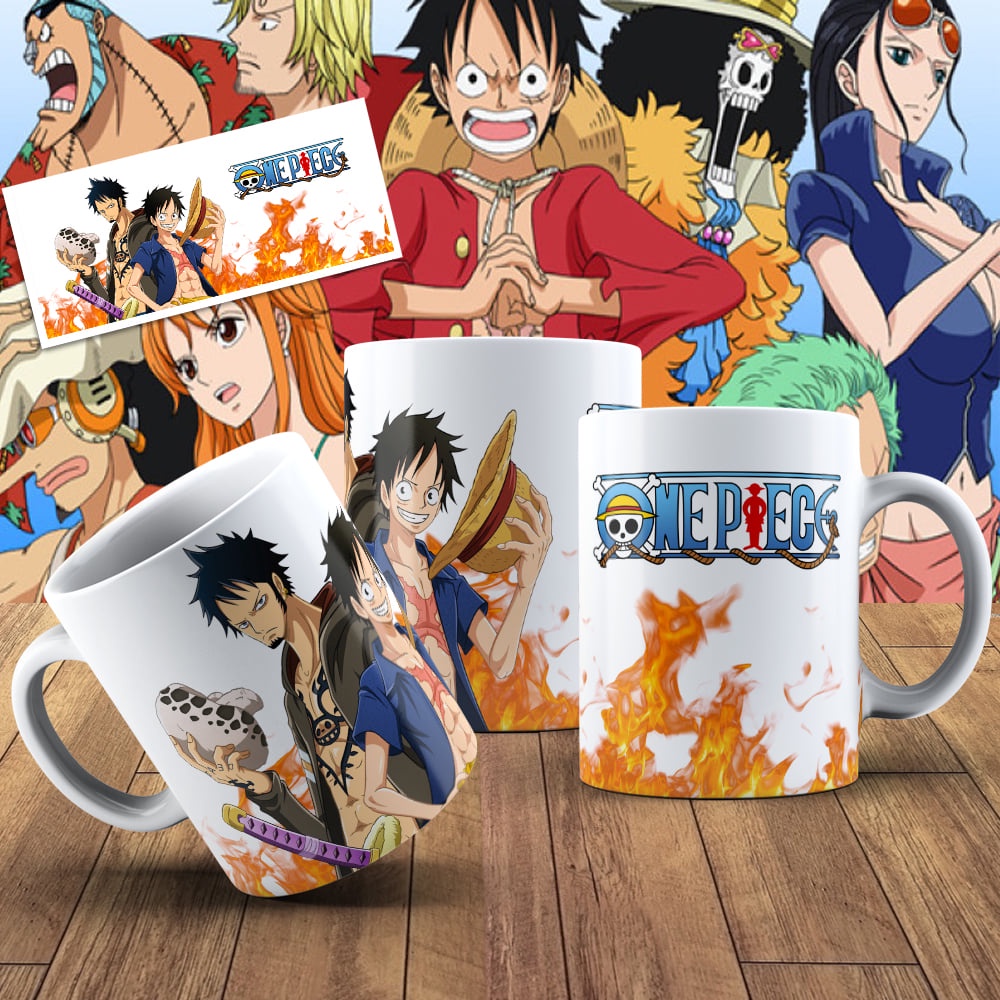 Caneca One Piece Anime Personagens Mod - 325 Ml Porcelana