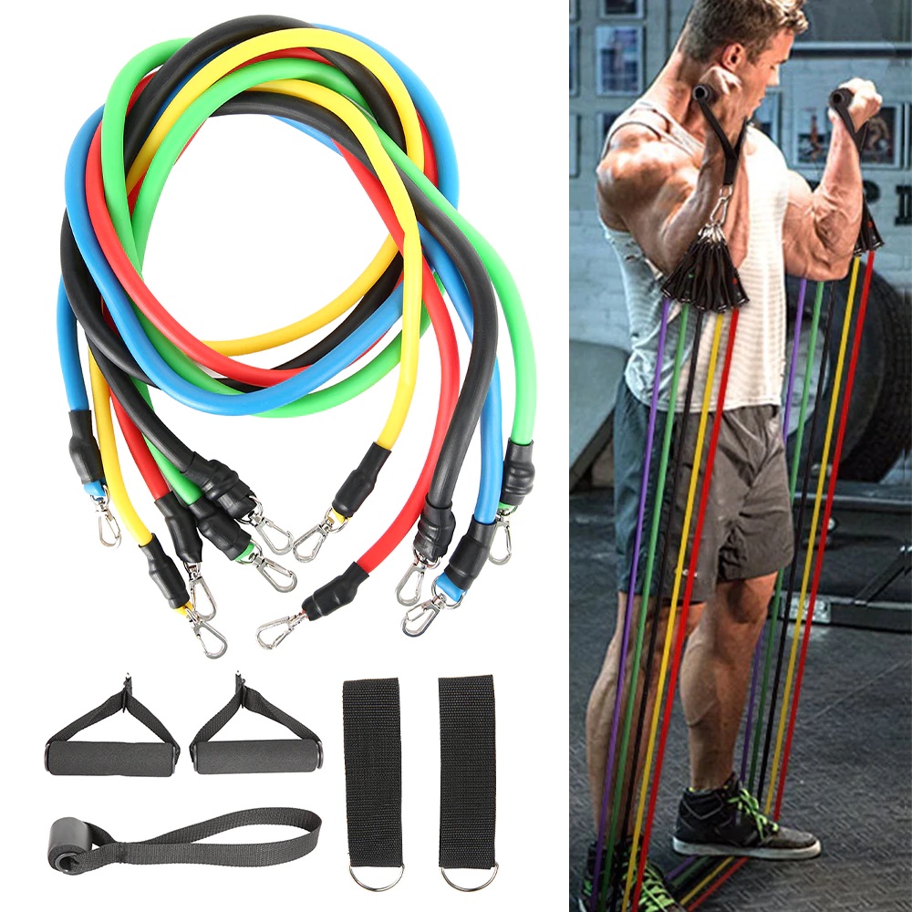 Kit El Stico Extensor Pe As Tubing Para Exerc Cio Funcional Muscula O Yoga Pilates Fitness