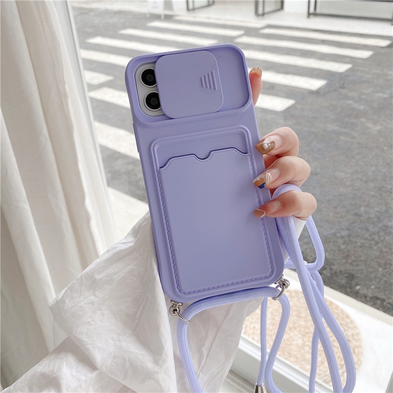 Capa Carteira Flexível Com Cordão Para Iphone 11 , 12 , 13 Pro Max , 11 MiNi , X , XR , XS , 7 , 8 Plus