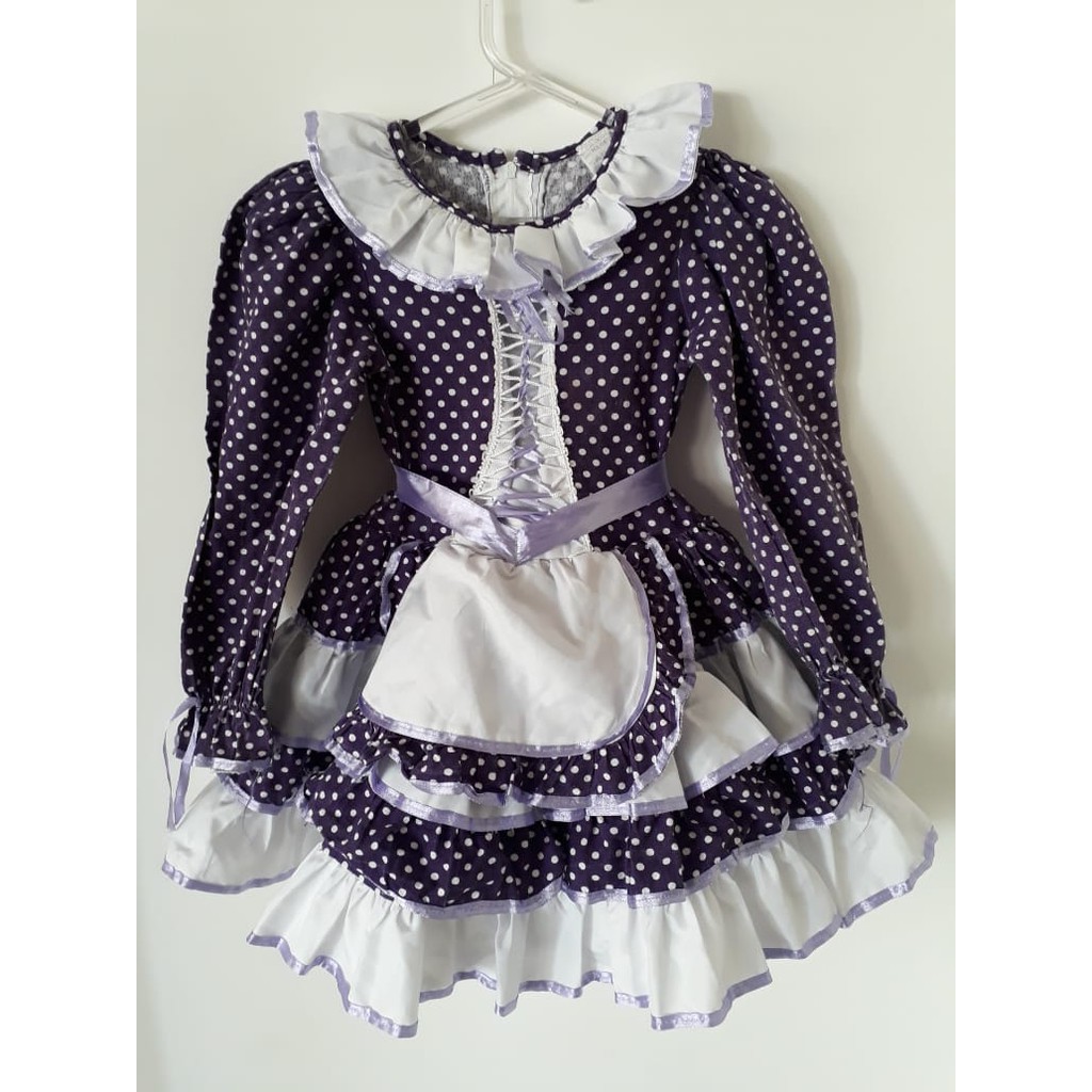 Vestido caipira best sale infantil manga longa