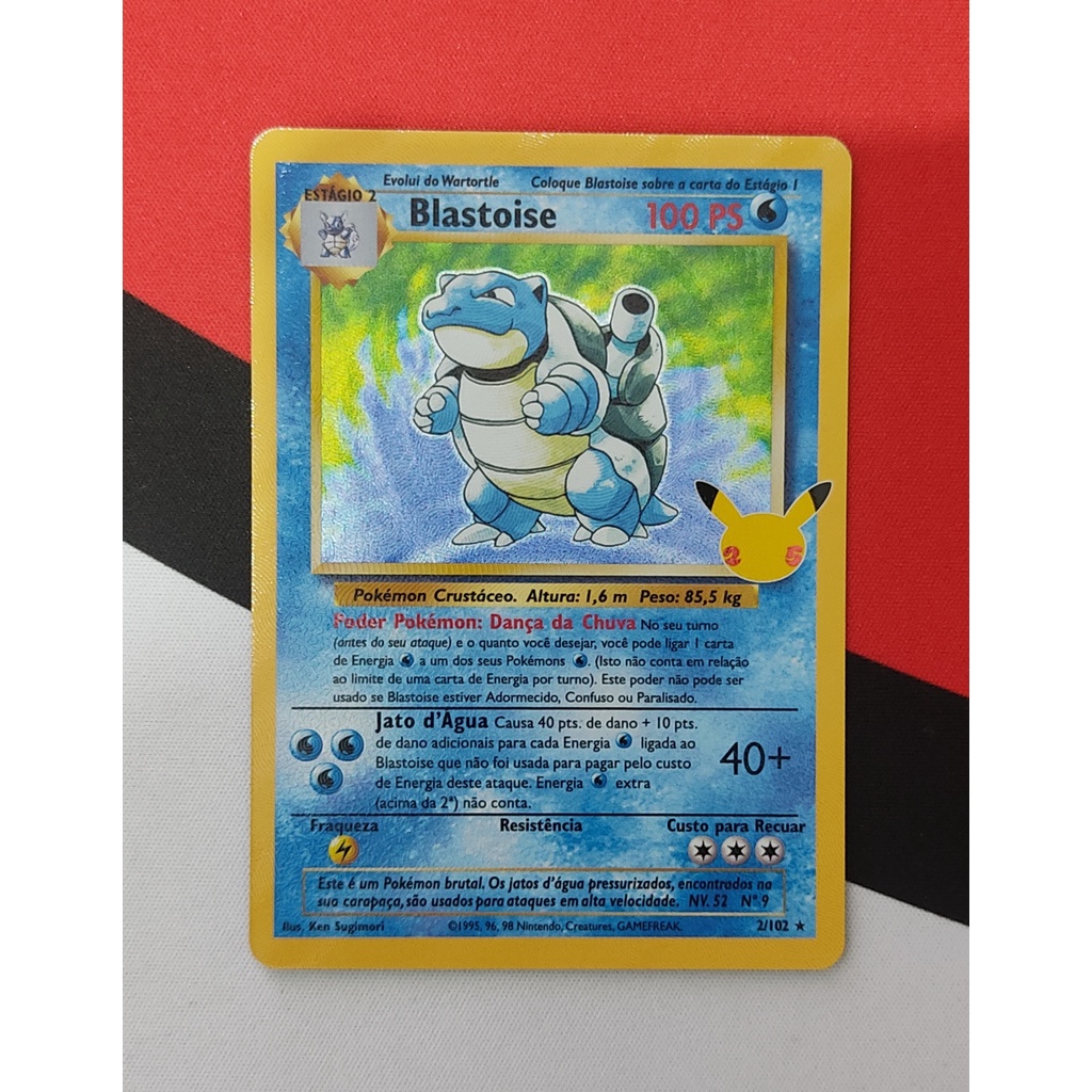 Blastoise (2/102) Celebrações 25 Anos - Carta Avulsa - Pokémon TCG