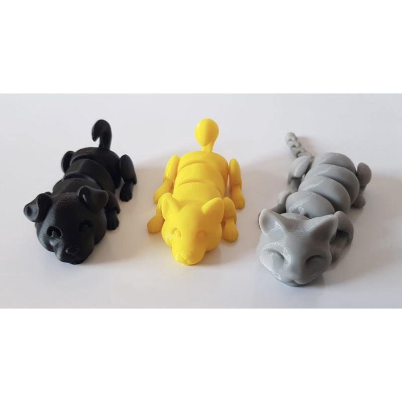 Brinquedo Articulado de Plástico Cachorro e Gato