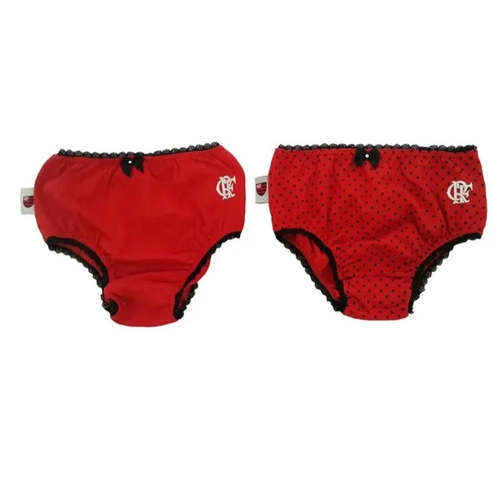 Kit Duo Calcinha Flamengo Vermelho Bolinha Oficial | Shopee Brasil