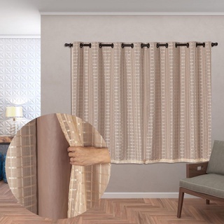 Cortina Blackout Pvc E Tecido Voil Xadrez 2,80x1,60 Blecaute Corta luminosidade
