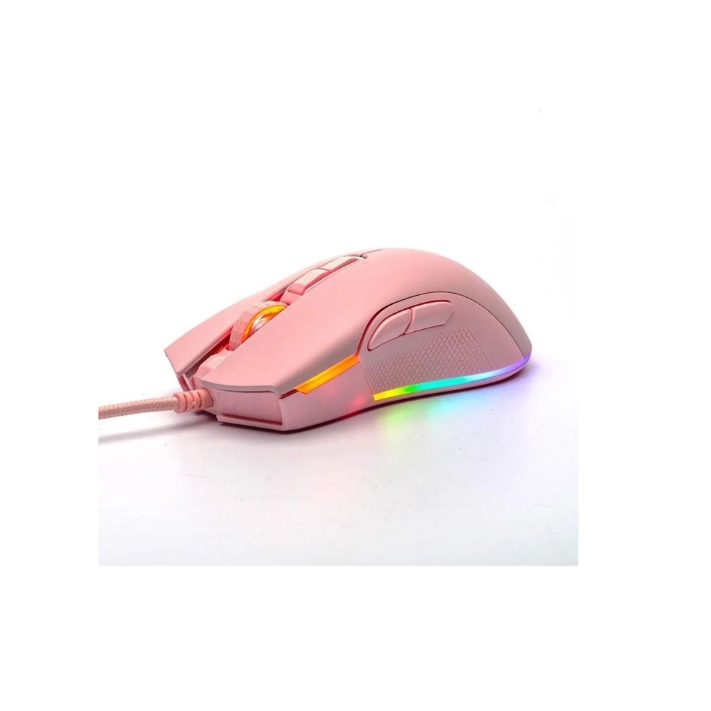 Mouse Gamer Motospeed Essential Rosa 16000dpi Rgb Com 7 Botoes Usb 2.0 ...