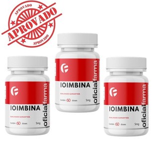 03x Ioimbina (Yohimbine) 5Mg 60 Doses Oficial Farma Matéria Prima Importada