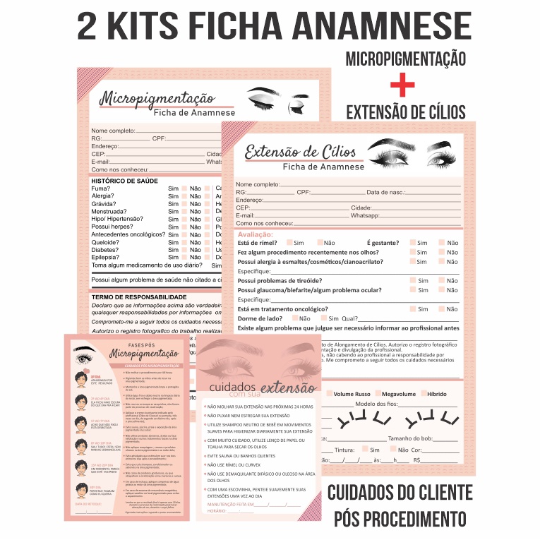 Ficha Anamnese de Micro pigmentação - Eyelash Shop