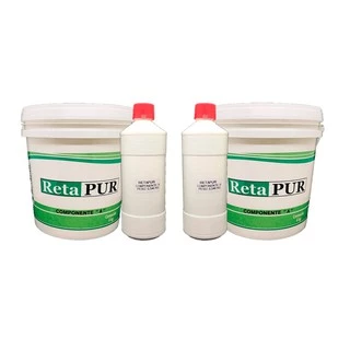 Retapur Kit 2 Baldes Cola Pu Para Telha Térmica Isopor EPS Madeira Grama Sintética ETC 9,08 Kg