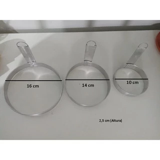 Aro Modelador Tapioca Omeletes Beiju Hambúrguer 10, 14 ou 16 cm