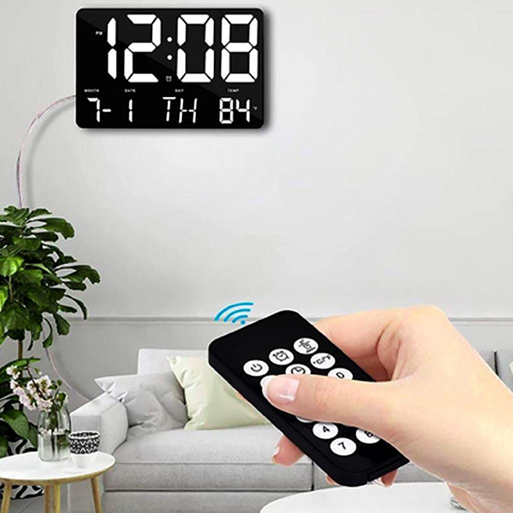 Relógio Parede Led Digital Grande Com Controle Remoto Alarme E Data ...