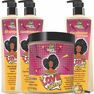 Kit Love My Cachos Hábito Cosméticos para Cabelos Cacheados e Afros