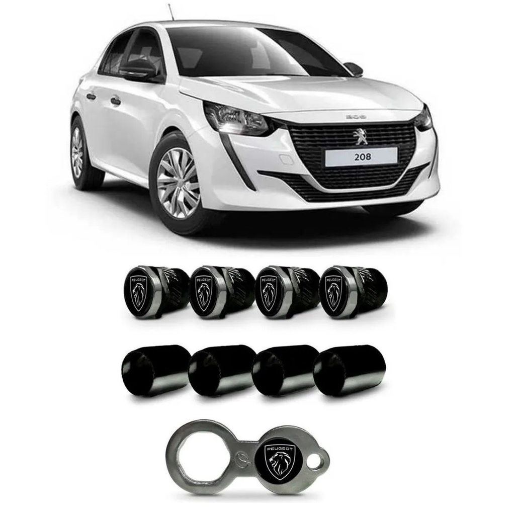 Bico Pneu Metal Roda Antifurto Novo Peugeot 207 208 Preto