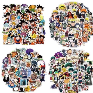 Kit 20 Sticker Adesivos Animes Variados Demon Slayer, Naruto, DBZ, JOJO