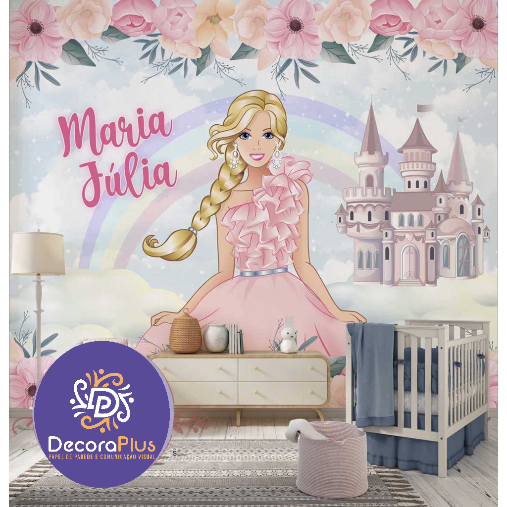 Papel De Parede Personalizado Castelo Princesas Em Aquarela